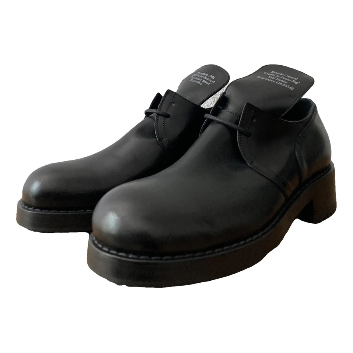 Pre-owned Raf Simons Leather Lace Ups In Black