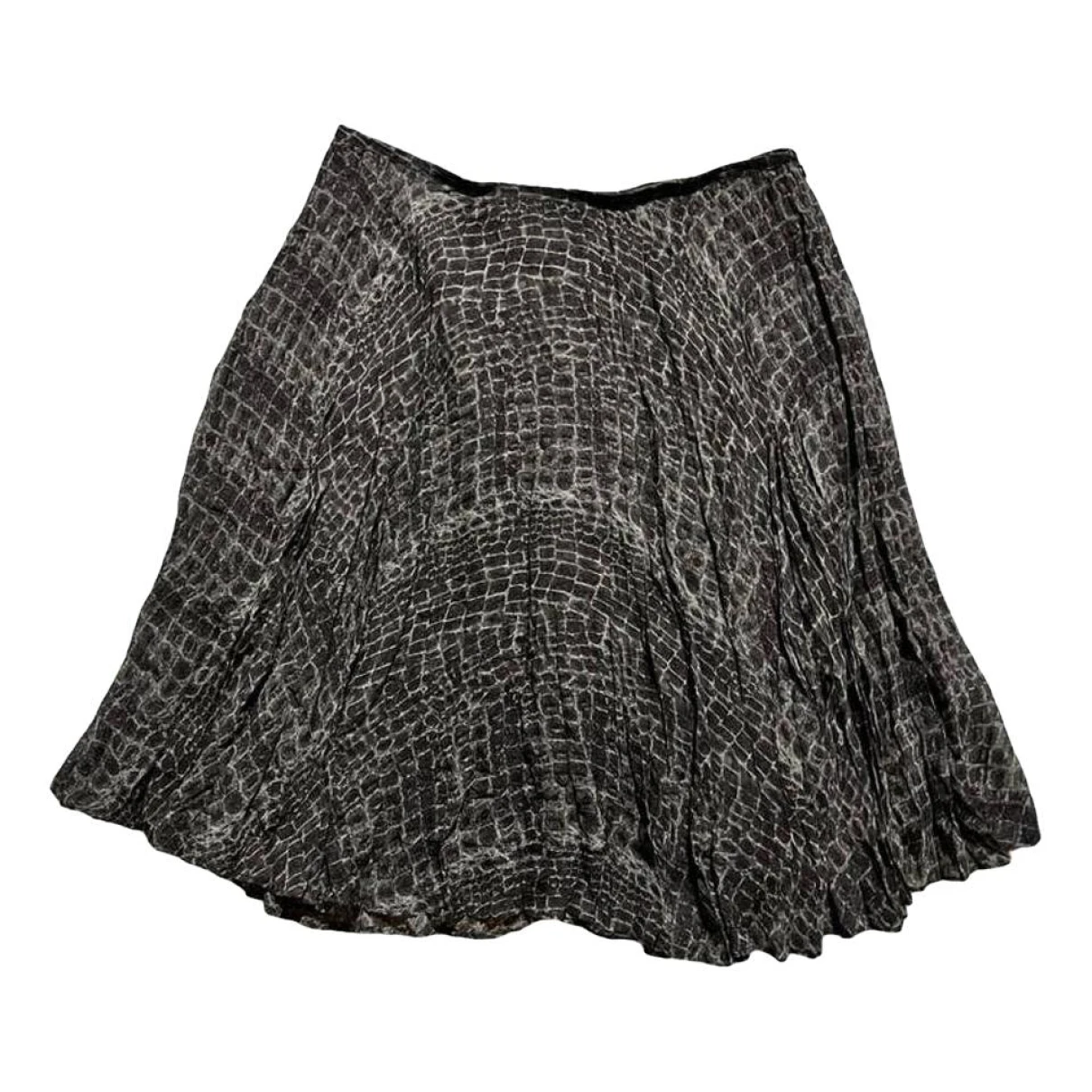 Pre-owned Lauren Ralph Lauren Silk Mini Skirt In Grey