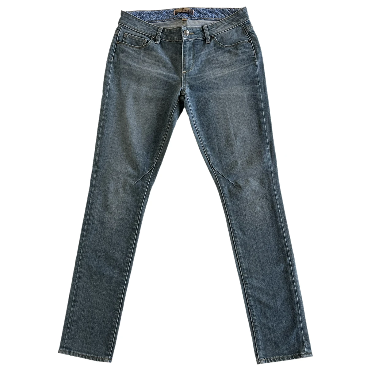 Pre-owned Paige Straight Jeans In Blue