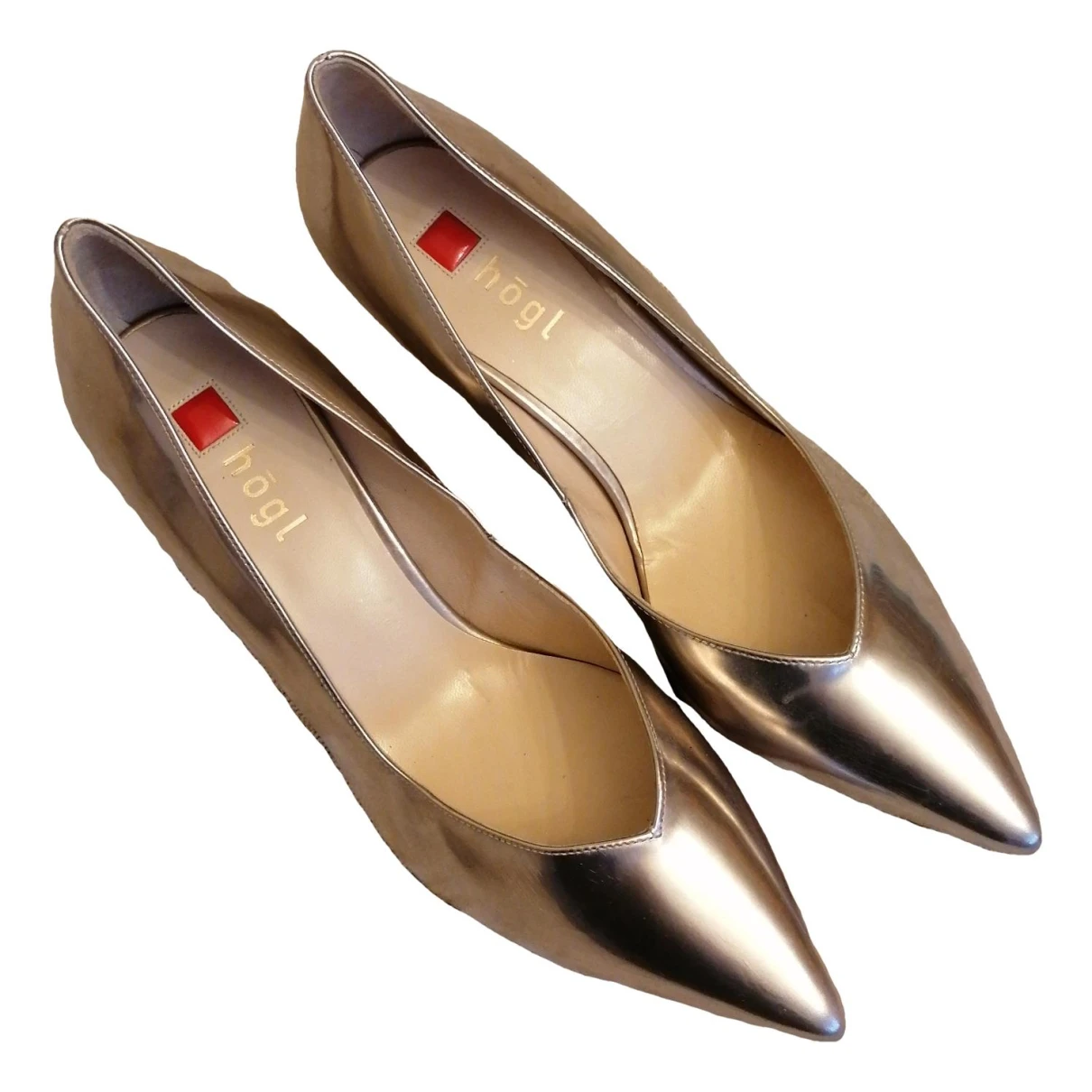 Pre-owned Hogl Patent Leather Heels In Gold