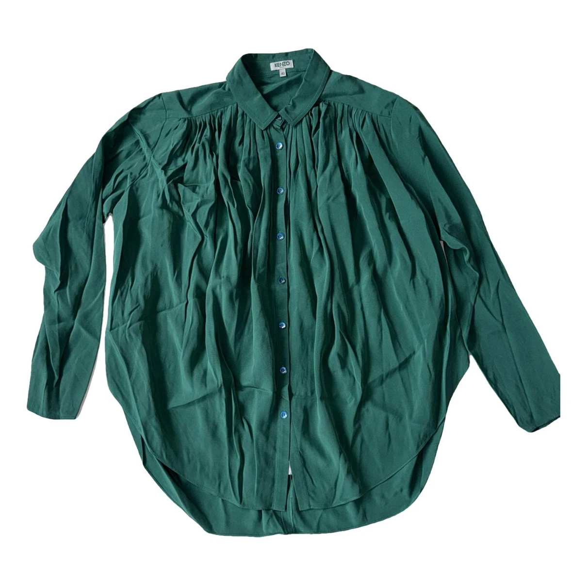 Pre-owned Kenzo Silk Blouse In Green
