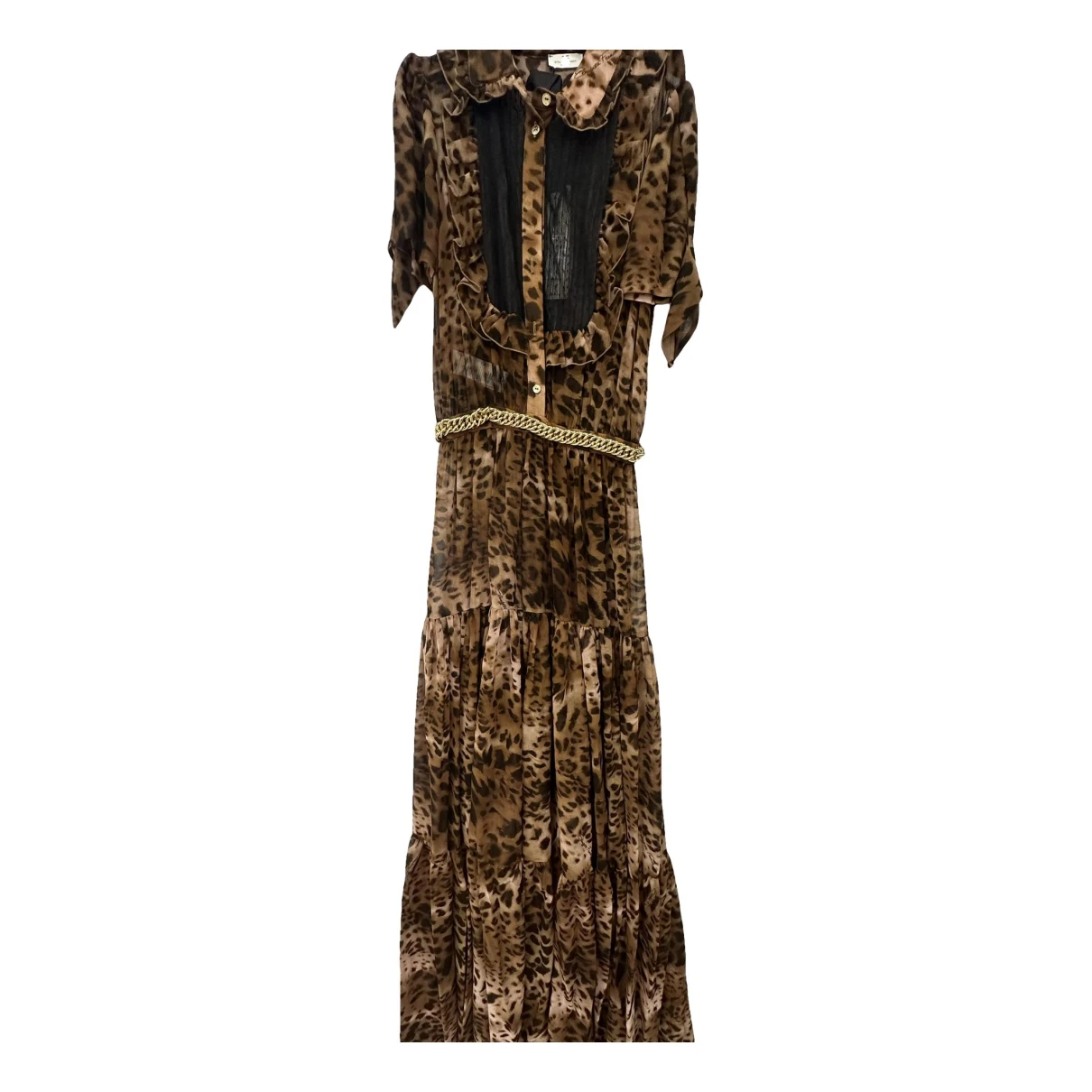 Pre-owned Elisabetta Franchi Maxi Dress In Brown