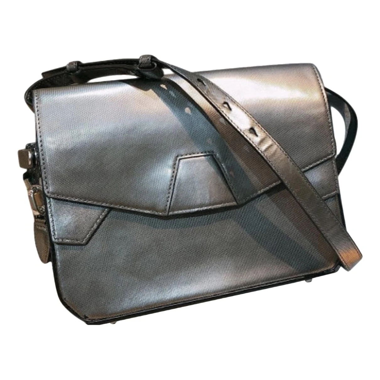 Pre-owned Alexander Wang Leather Satchel In Silver