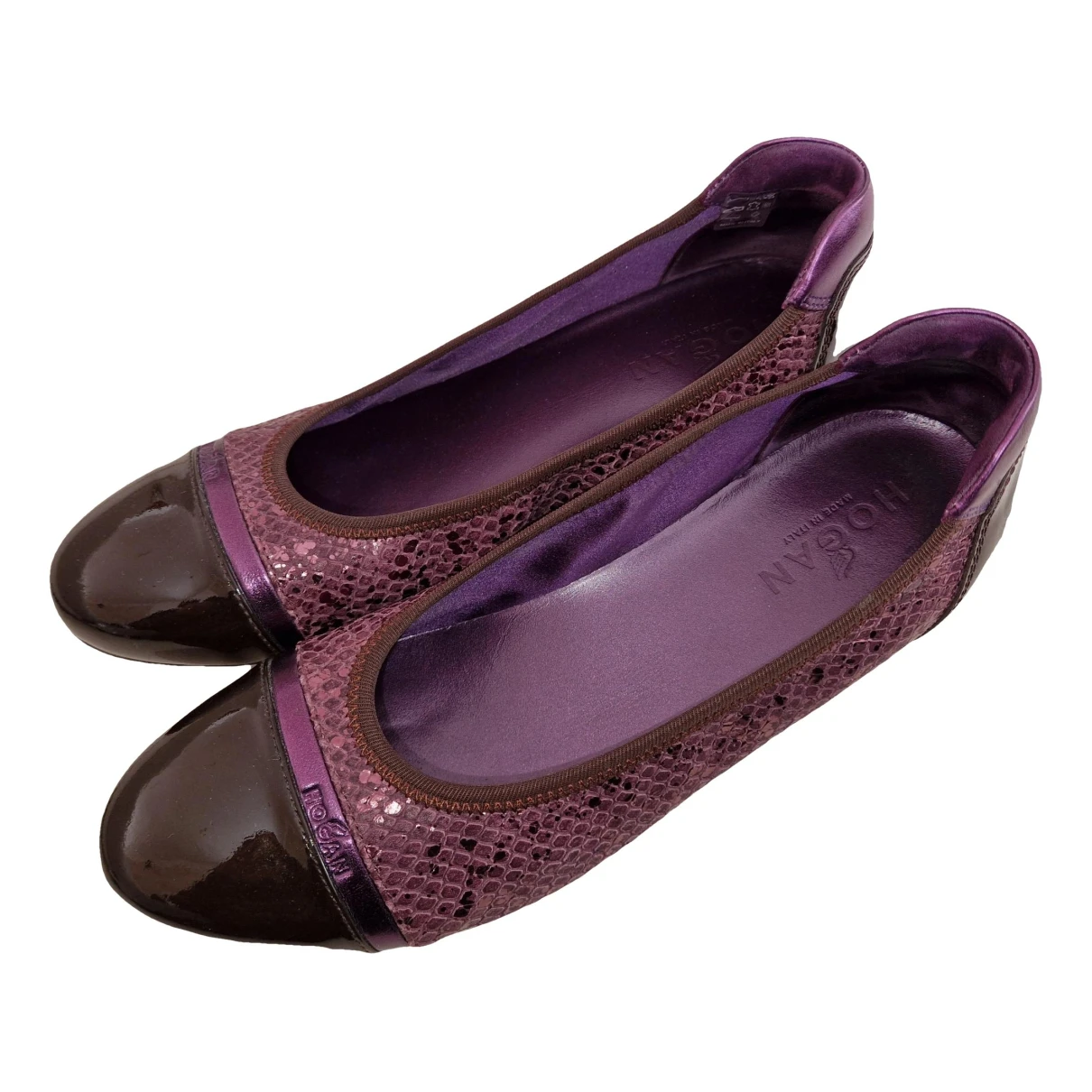 Pre-owned Hogan Leather Ballet Flats In Purple