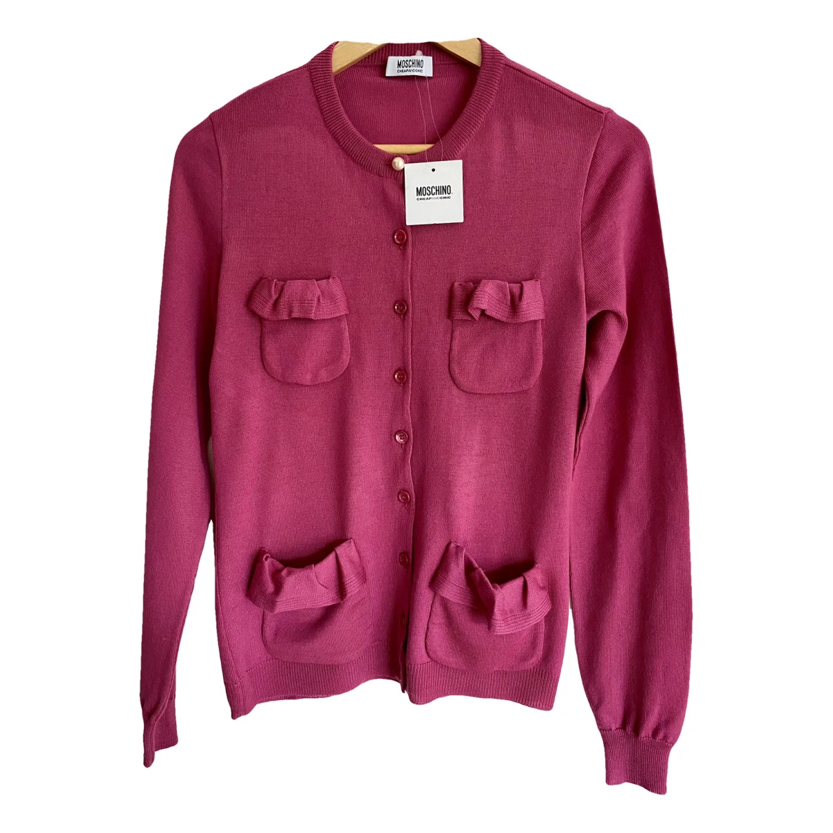 Pre-owned Moschino Cheap And Chic Wool Cardigan In Pink