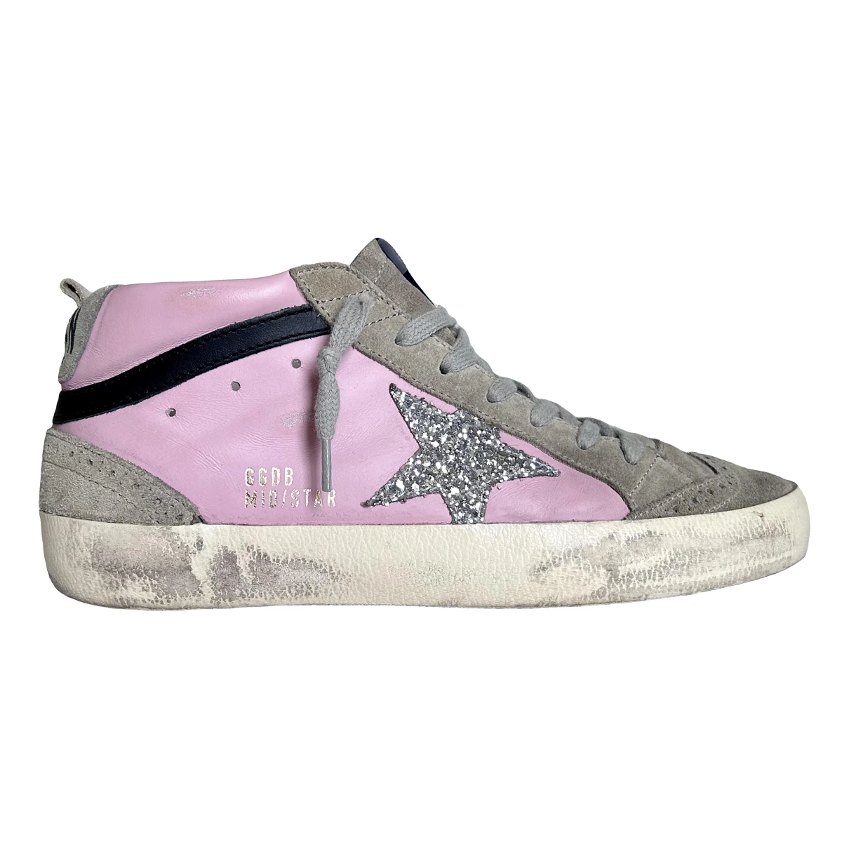 Pre-owned Golden Goose Mid Star Leather Trainers In Pink