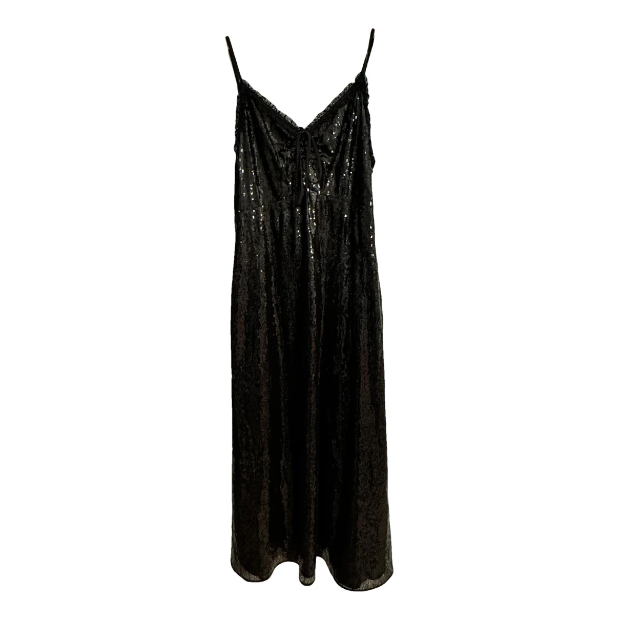 Pre-owned Miu Miu Glitter Maxi Dress In Black