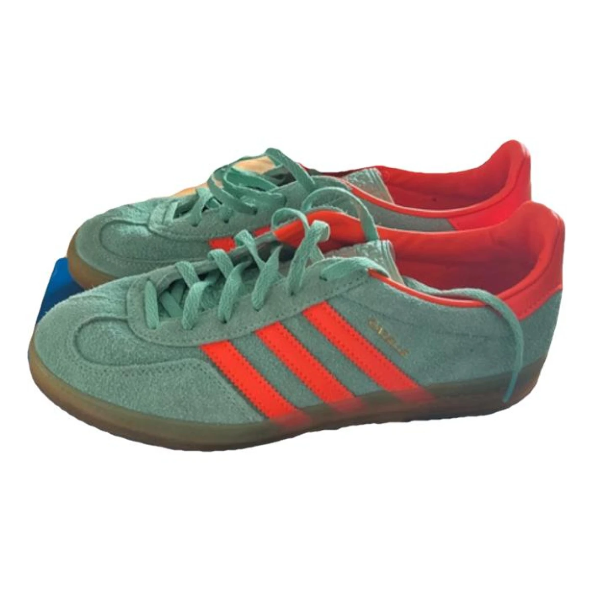 Pre-owned Adidas Originals Gazelle Velvet Trainers In Green