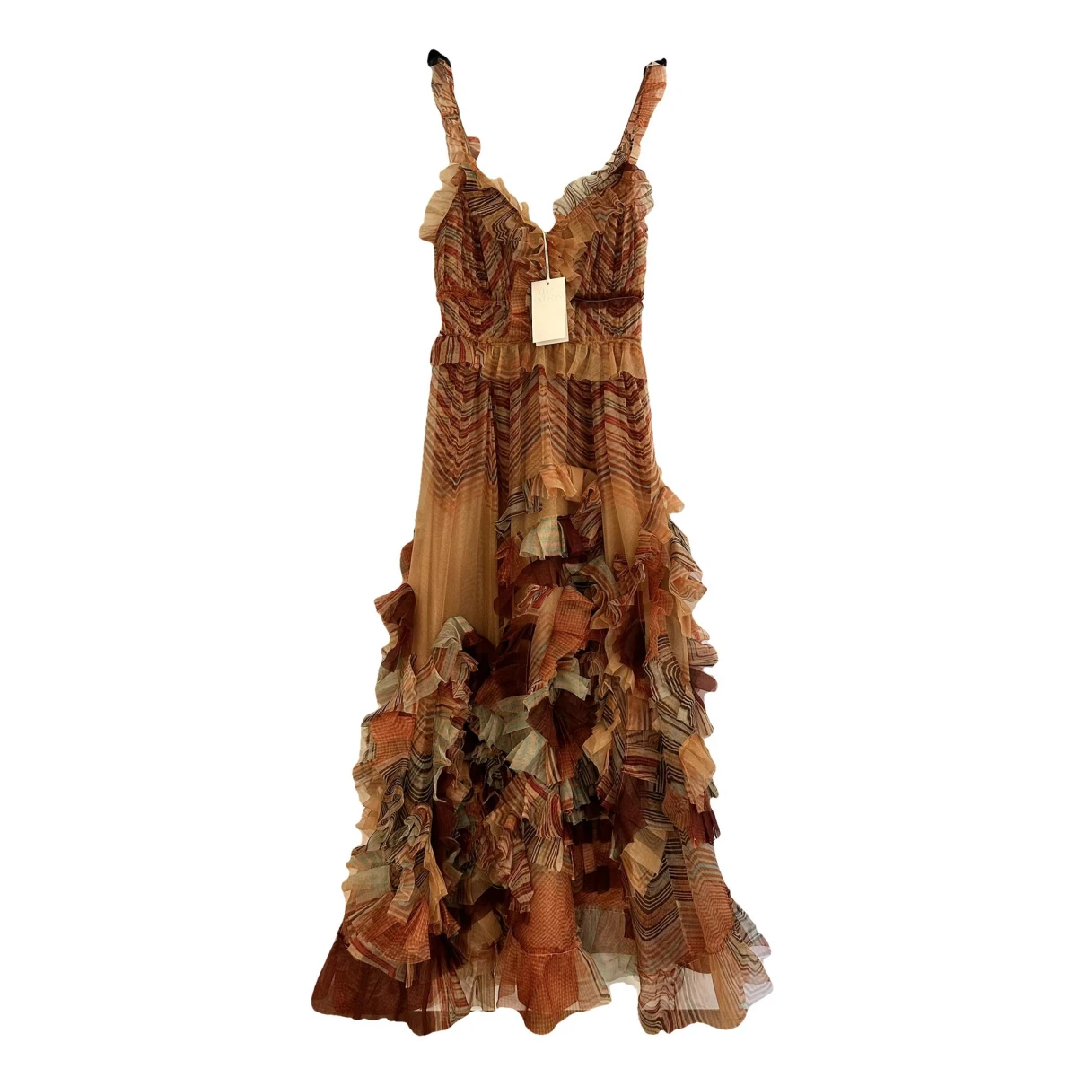 Pre-owned Ulla Johnson Silk Maxi Dress In Brown