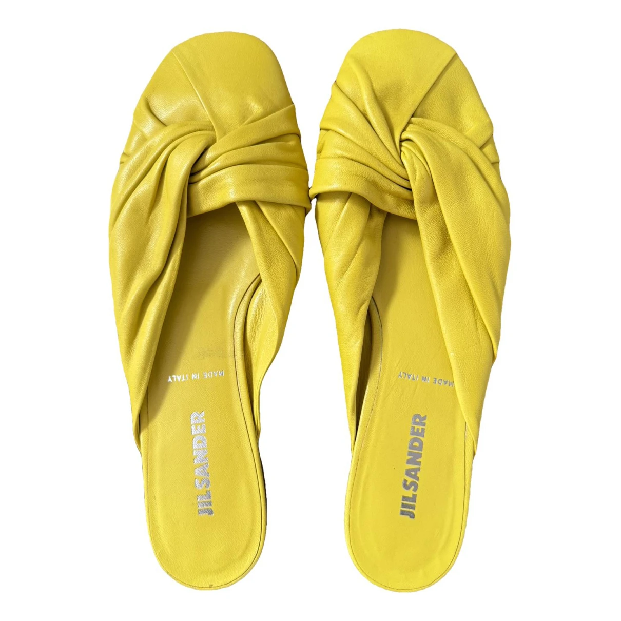 Pre-owned Jil Sander Leather Ballet Flats In Yellow