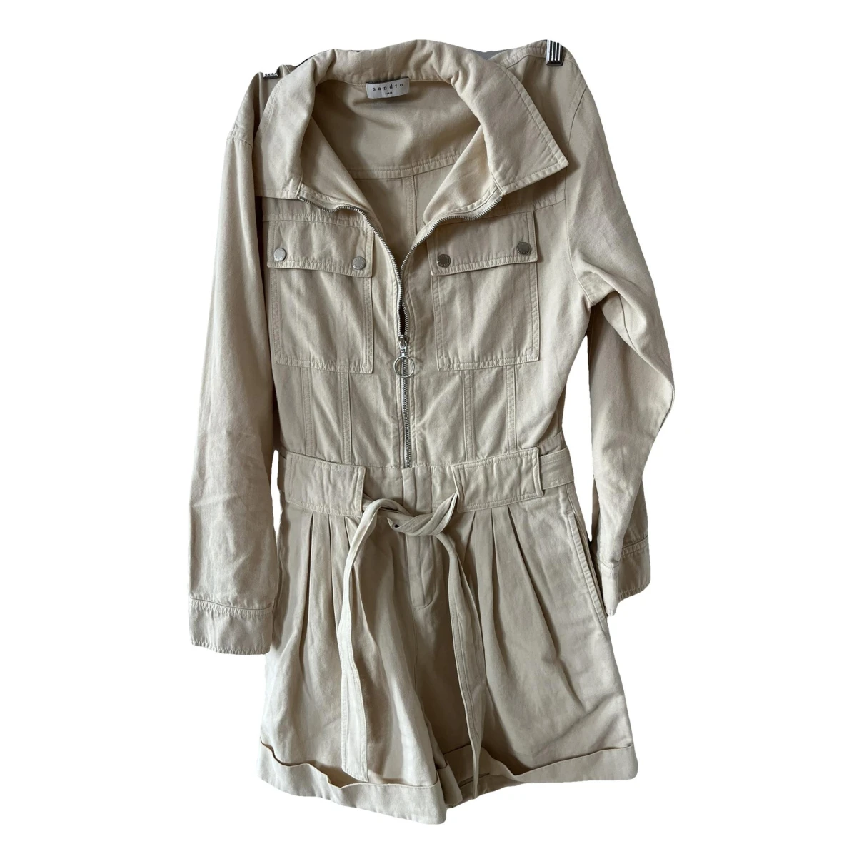 Pre-owned Sandro Jumpsuit In Beige