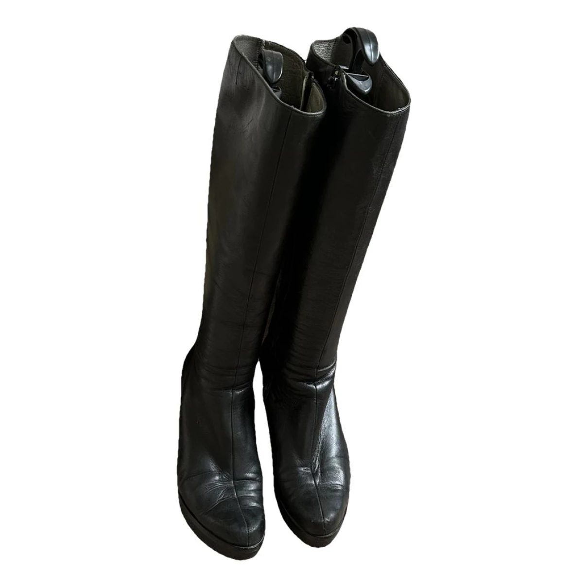 Pre-owned Robert Clergerie Leather Boots In Black