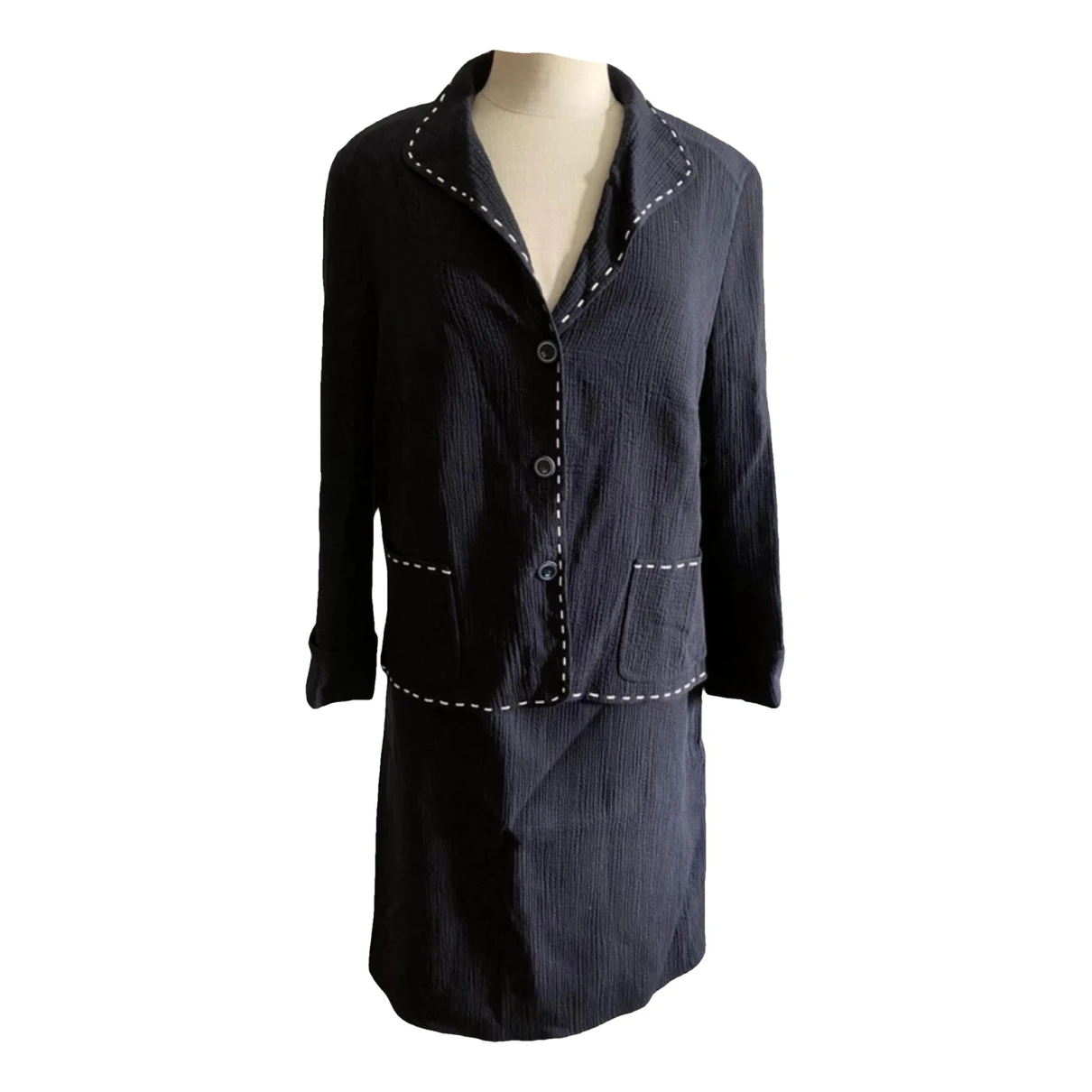 Pre-owned Escada Wool Skirt Suit In Black