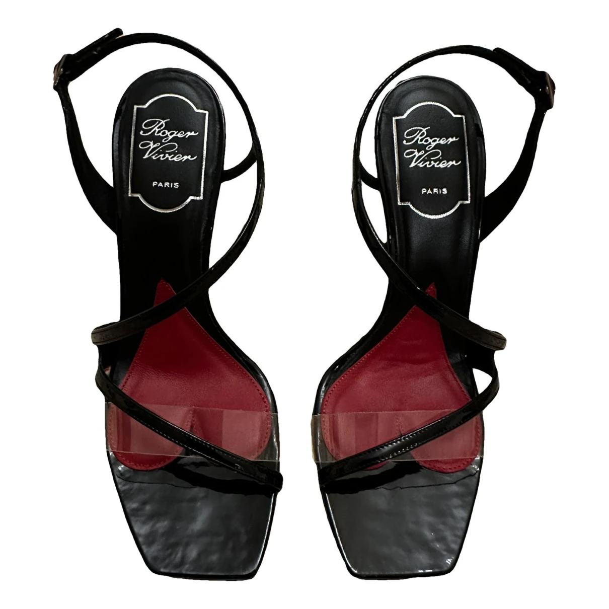 Pre-owned Roger Vivier Patent Leather Sandal In Black