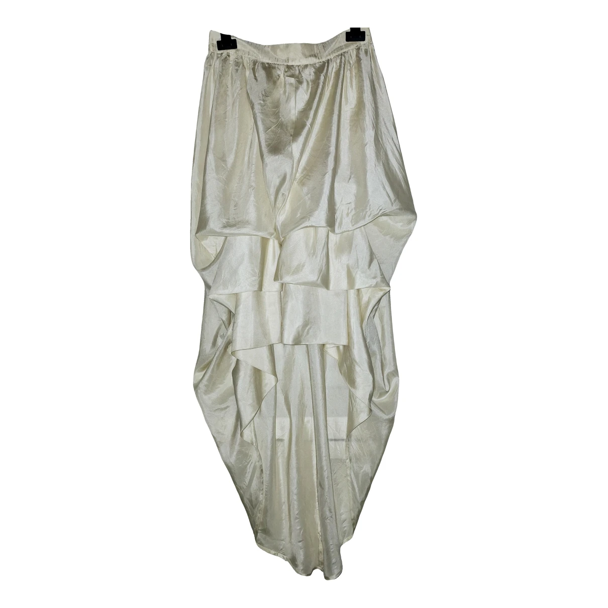 Pre-owned Versace Silk Maxi Skirt In Beige