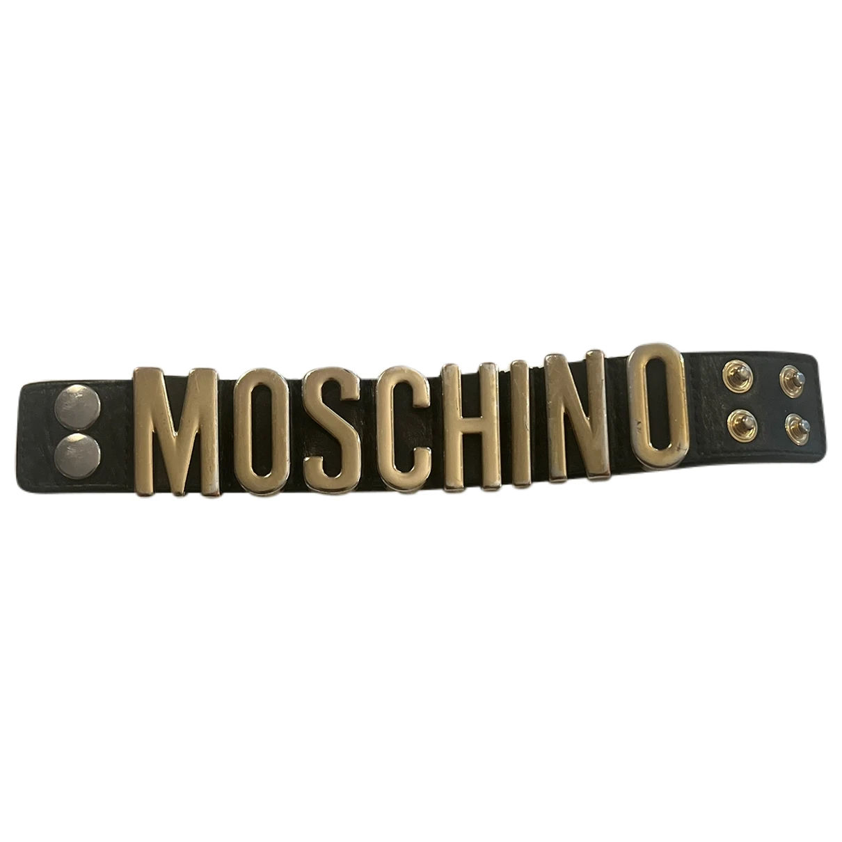 Pre-owned Moschino Leather Bracelet In Black