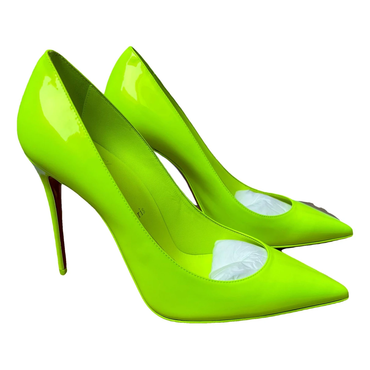 Pre-owned Christian Louboutin So Kate Leather Heels In Green