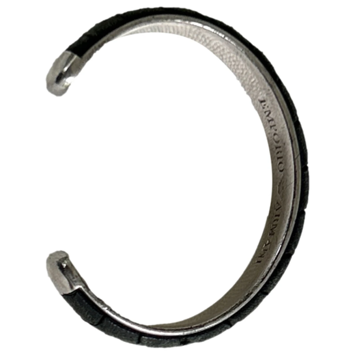 Pre-owned Emporio Armani Silver Bracelet In Black