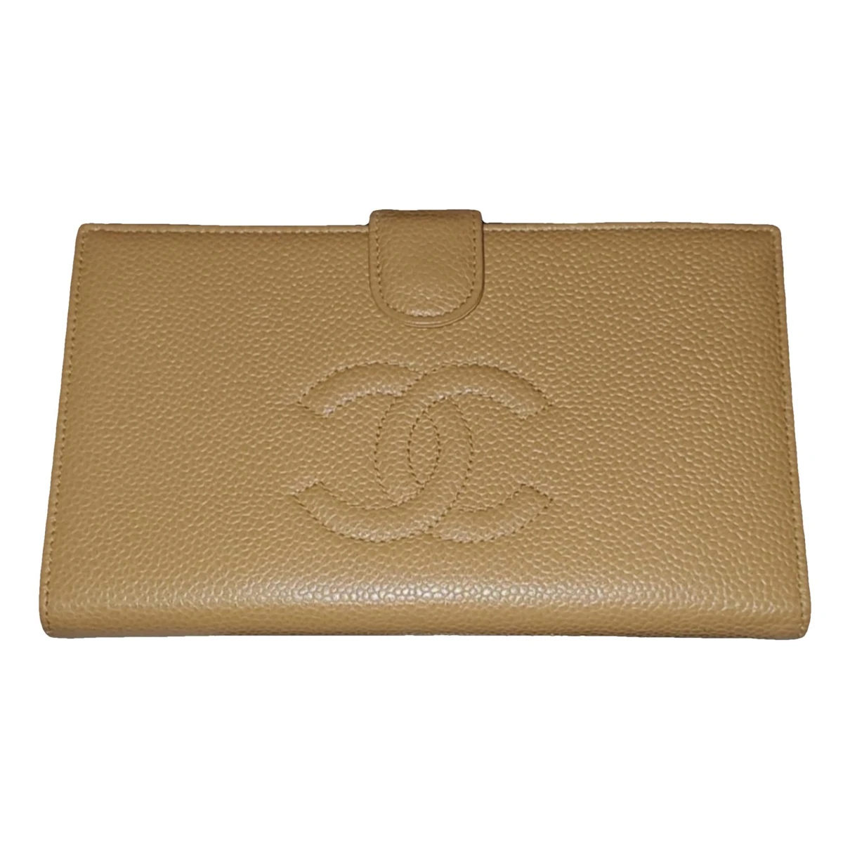 Pre-owned Chanel Leather Wallet In Gold