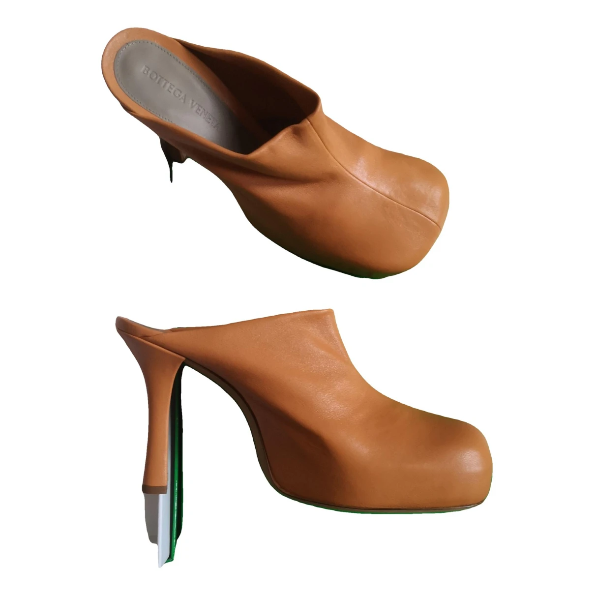 Pre-owned Bottega Veneta Leather Heels In Orange