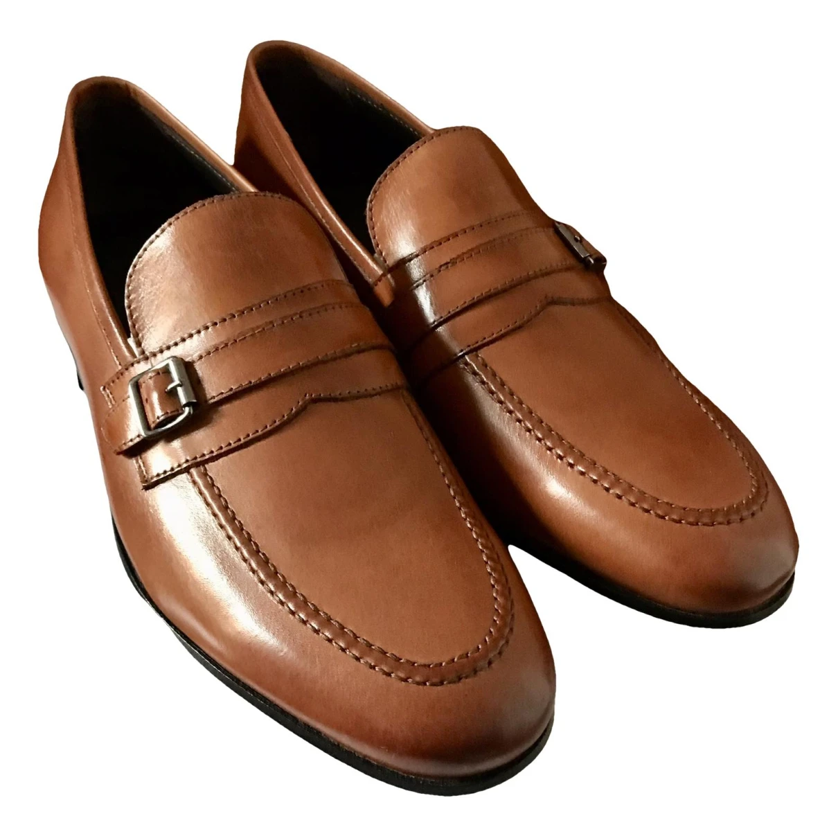 Pre-owned Baldinini Leather Flats In Camel