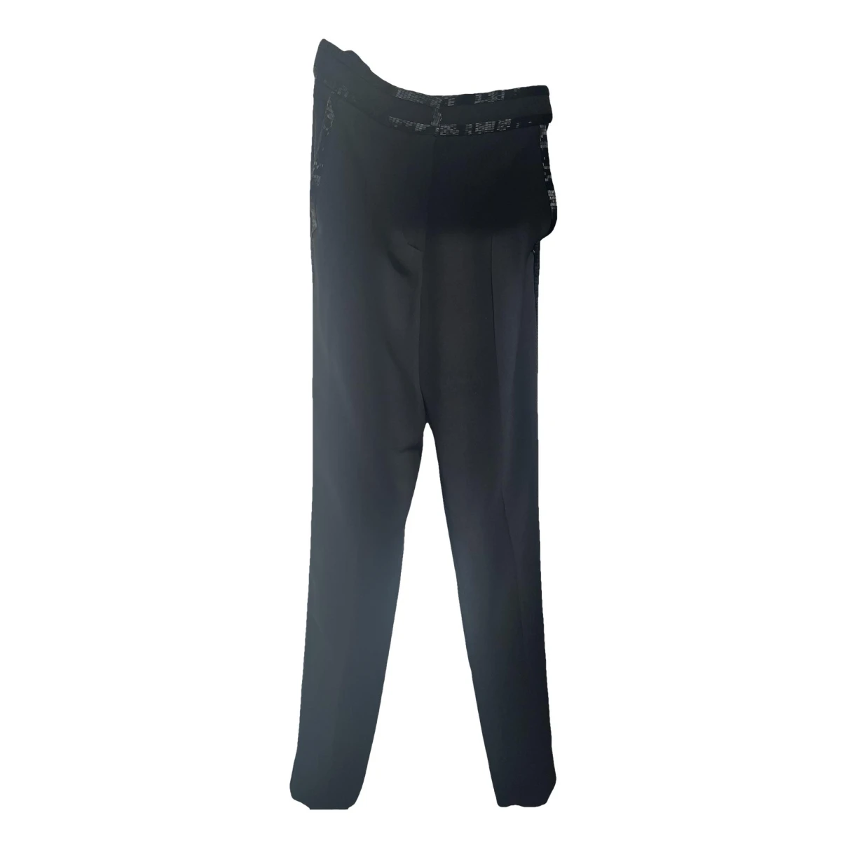 Pre-owned Giorgio Armani Silk Slim Pants In Black
