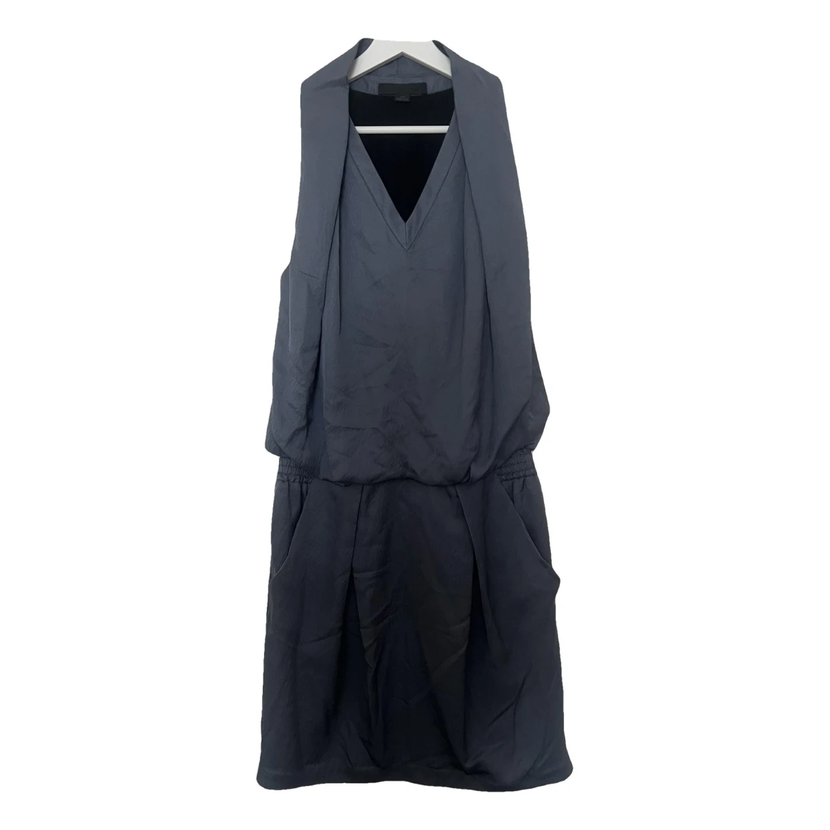Pre-owned Alexander Wang Silk Mini Dress In Grey