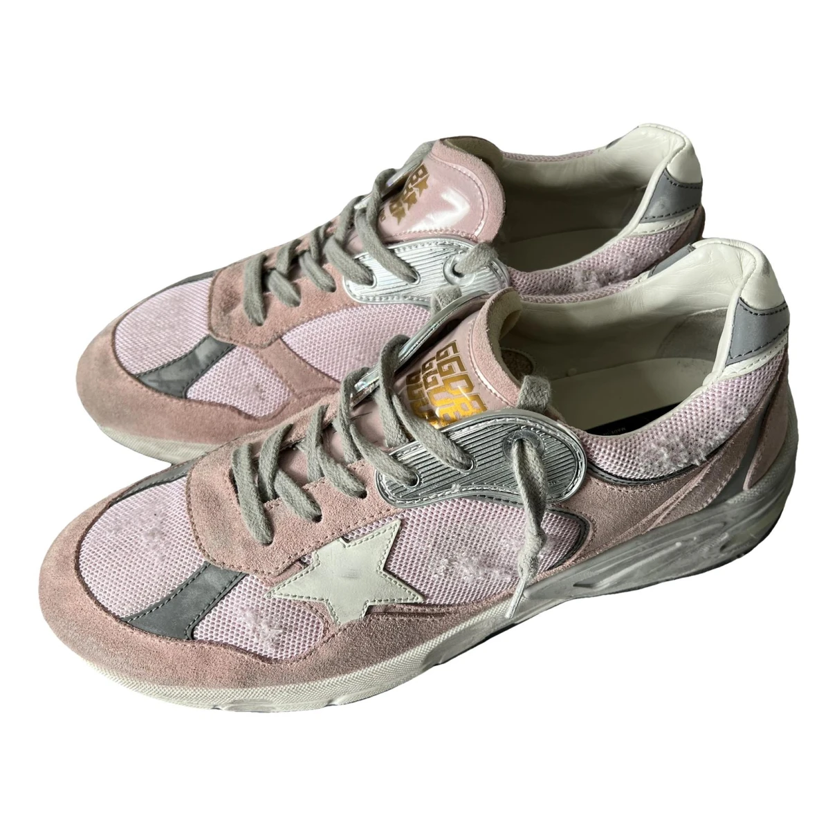 Pre-owned Golden Goose Dad-star Cloth Trainers In Pink