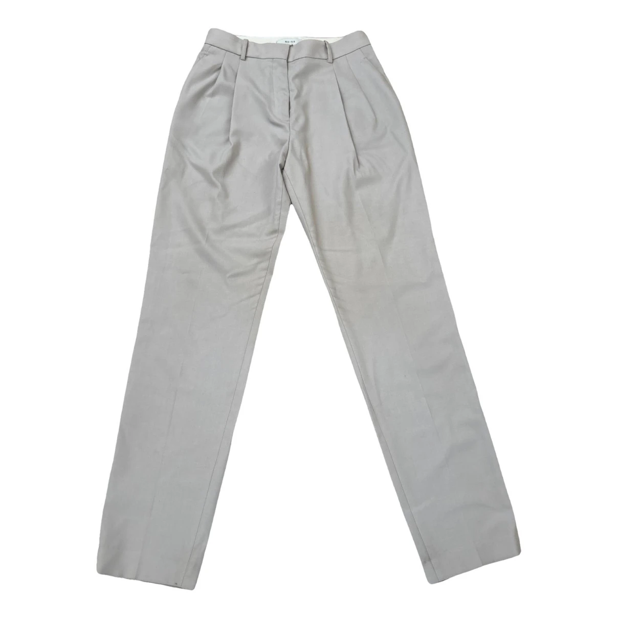 Pre-owned Reiss Wool Straight Pants In Grey