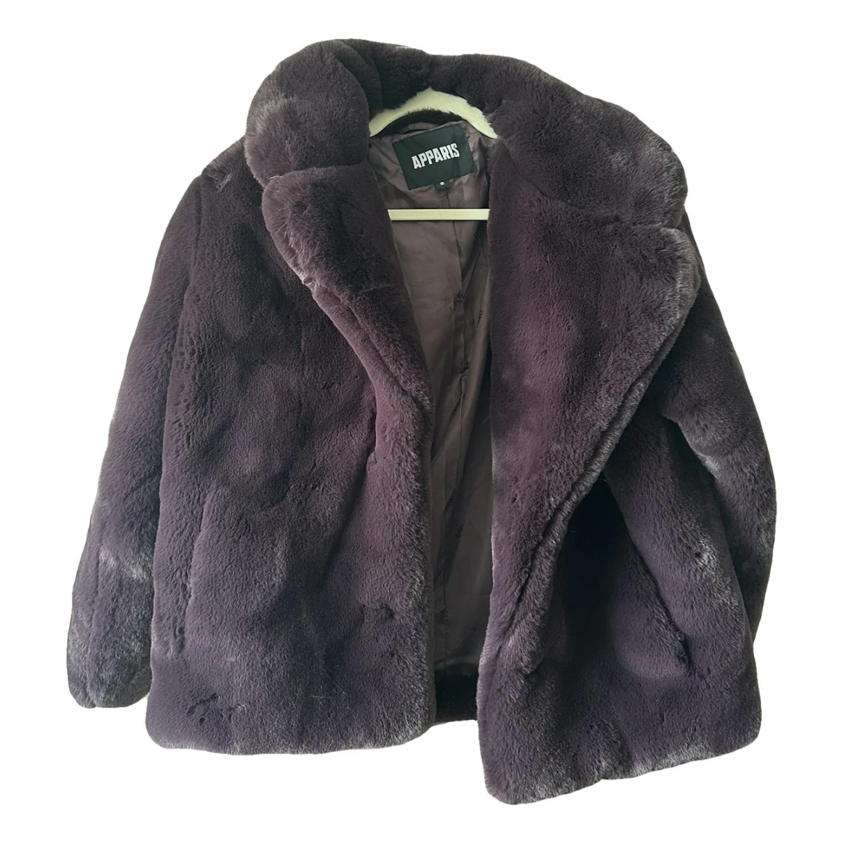 Pre-owned Apparis Faux Fur Coat In Purple