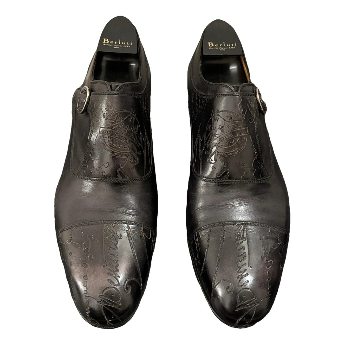 Pre-owned Berluti Leather Flats In Black