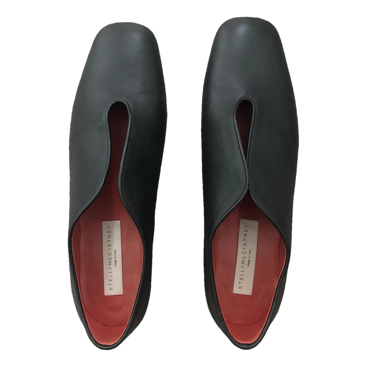 Pre-owned Stella Mccartney Leather Ballet Flats In Black