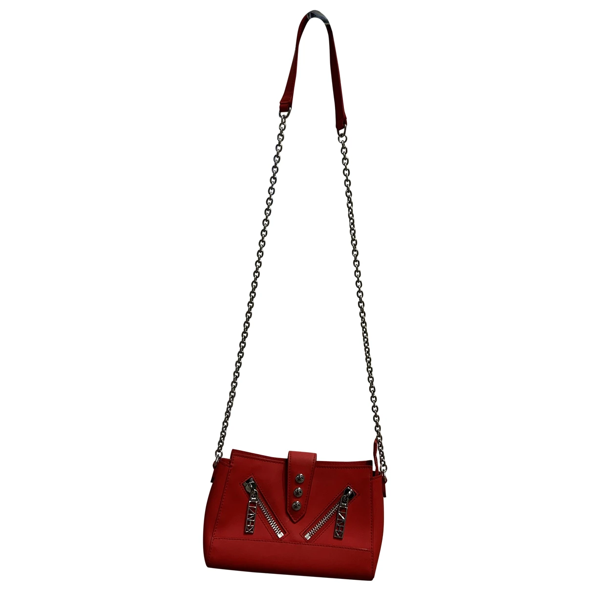Pre-owned Kenzo Leather Crossbody Bag In Red