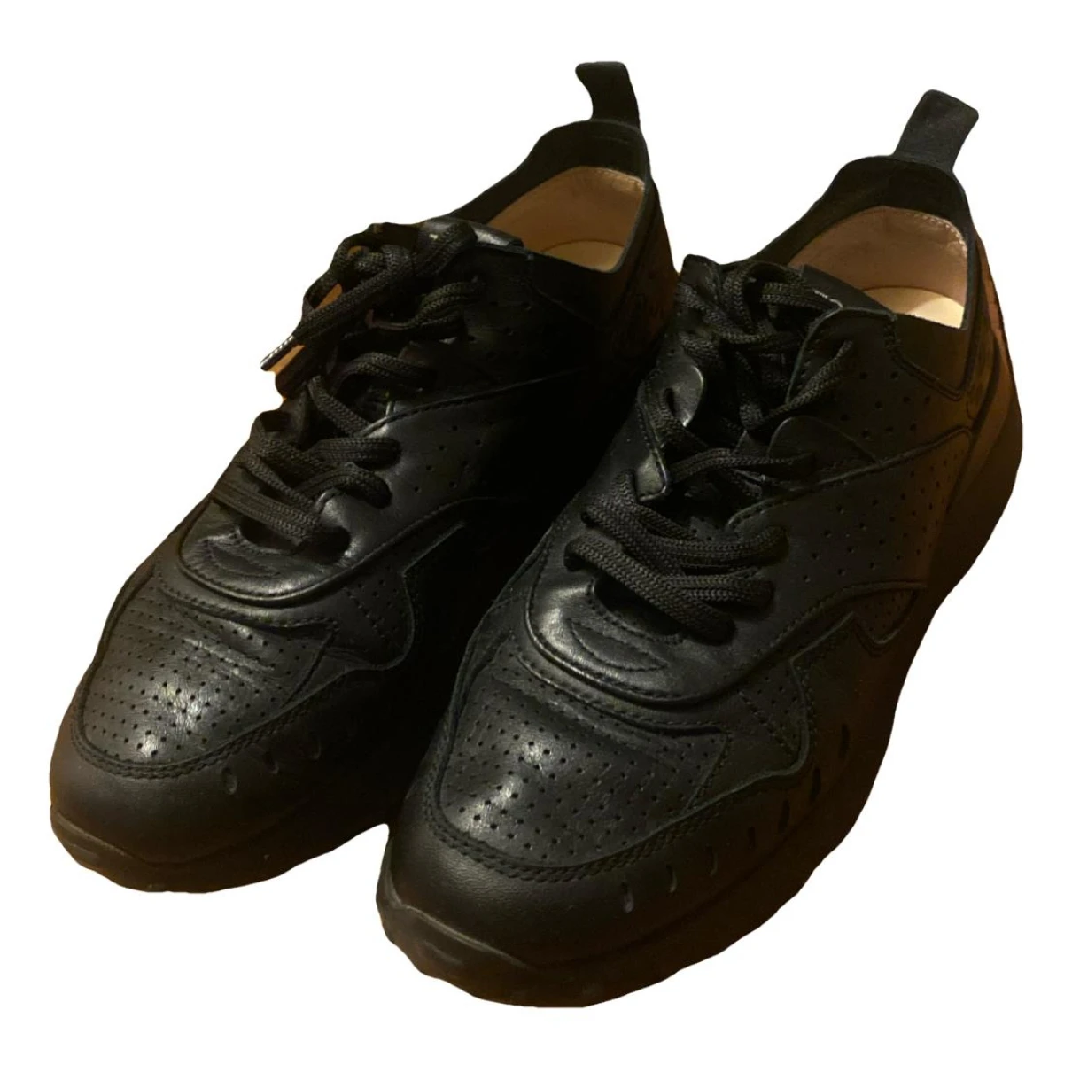 Pre-owned Tod's Leather Trainers In Black