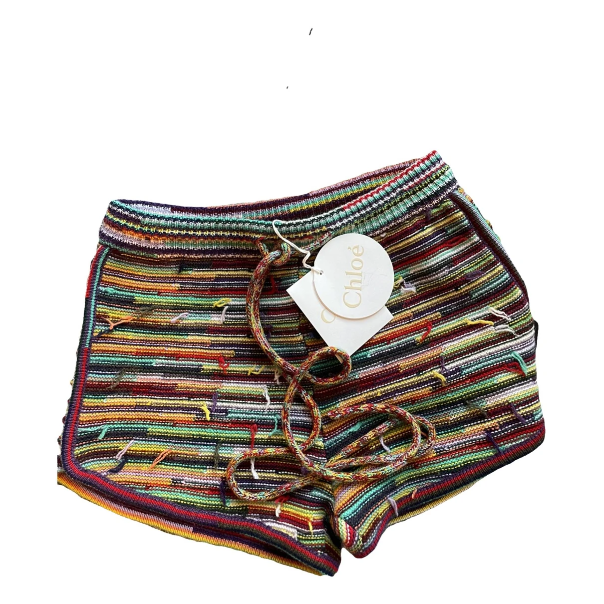 Pre-owned Chloé Wool Mini Short In Multicolour