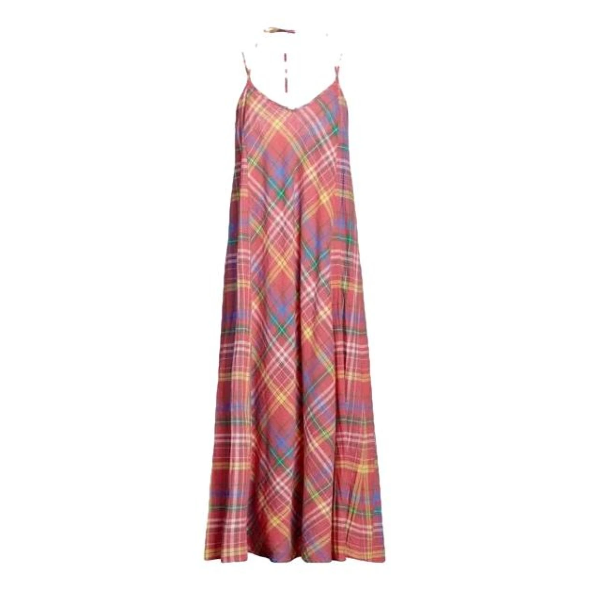 Pre-owned Max Mara Linen Mid-length Dress In Multicolour