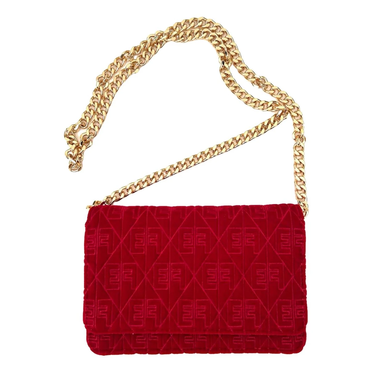 Pre-owned Elisabetta Franchi Velvet Handbag In Red
