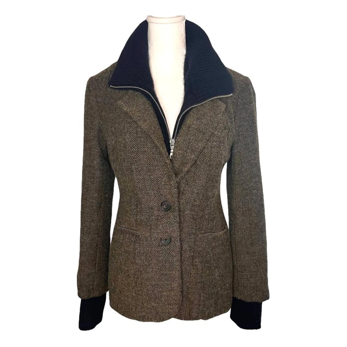 Pre-owned Veronica Beard Wool Coat In Brown