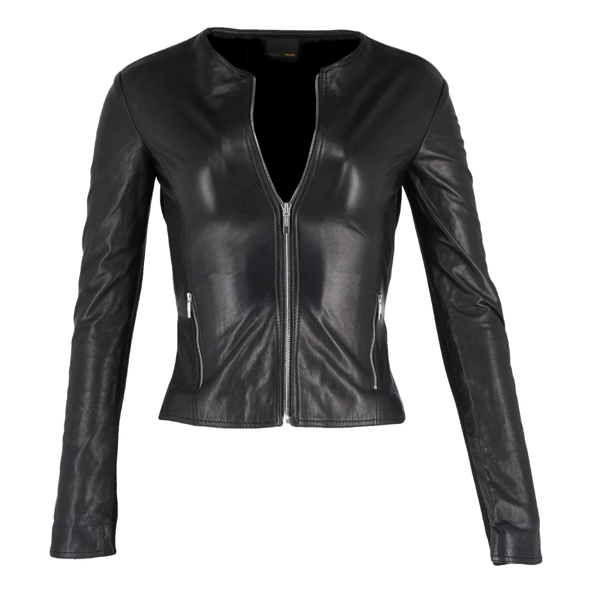 Pre-owned Fendi Leather Jacket In Black