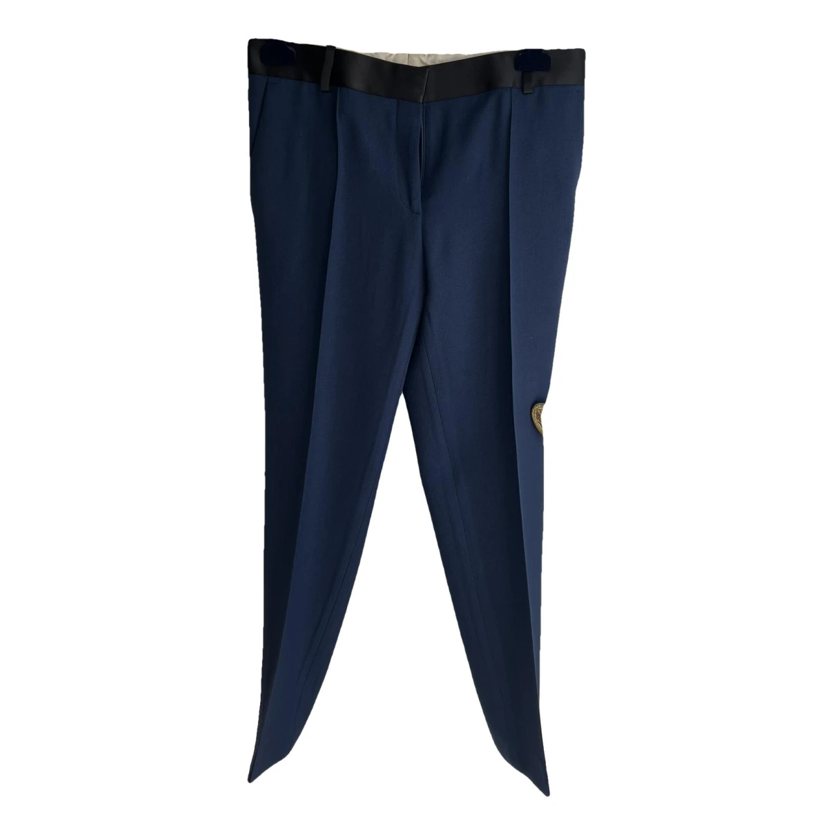 Pre-owned Celine Wool Straight Pants In Blue