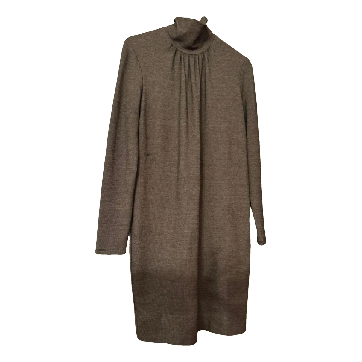 Pre-owned Max Mara Atelier Wool Mid-length Dress In Brown