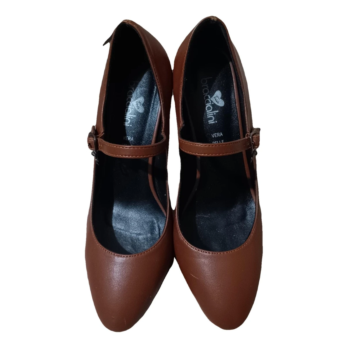Pre-owned Braccialini Leather Heels In Brown