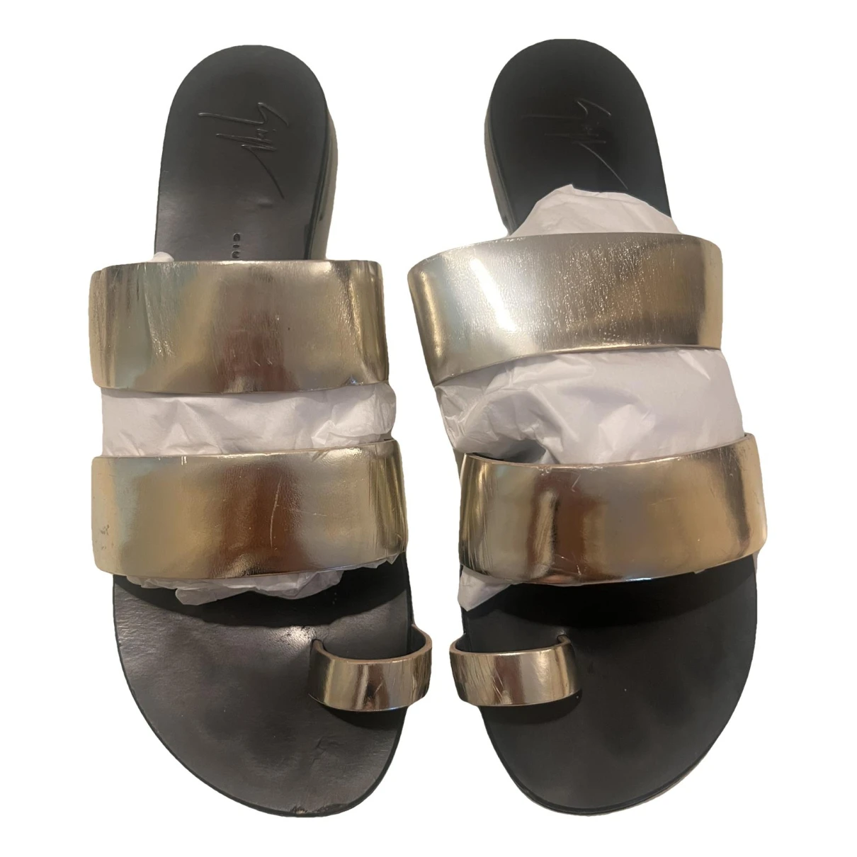 Pre-owned Giuseppe Zanotti Leather Sandal In Metallic