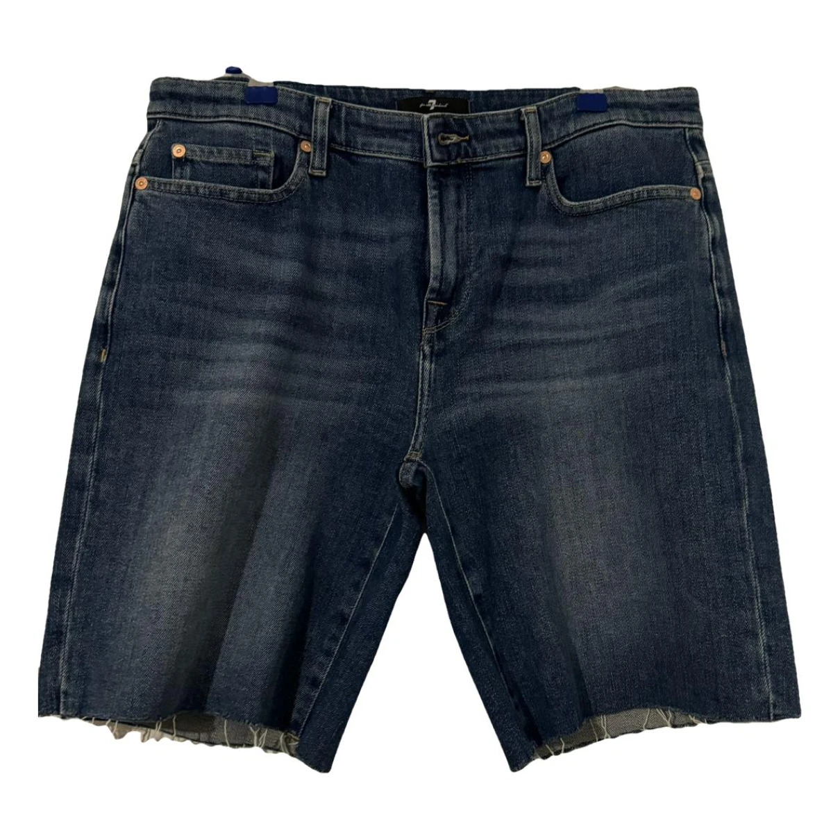 Pre-owned 7 For All Mankind Short Jeans In Blue