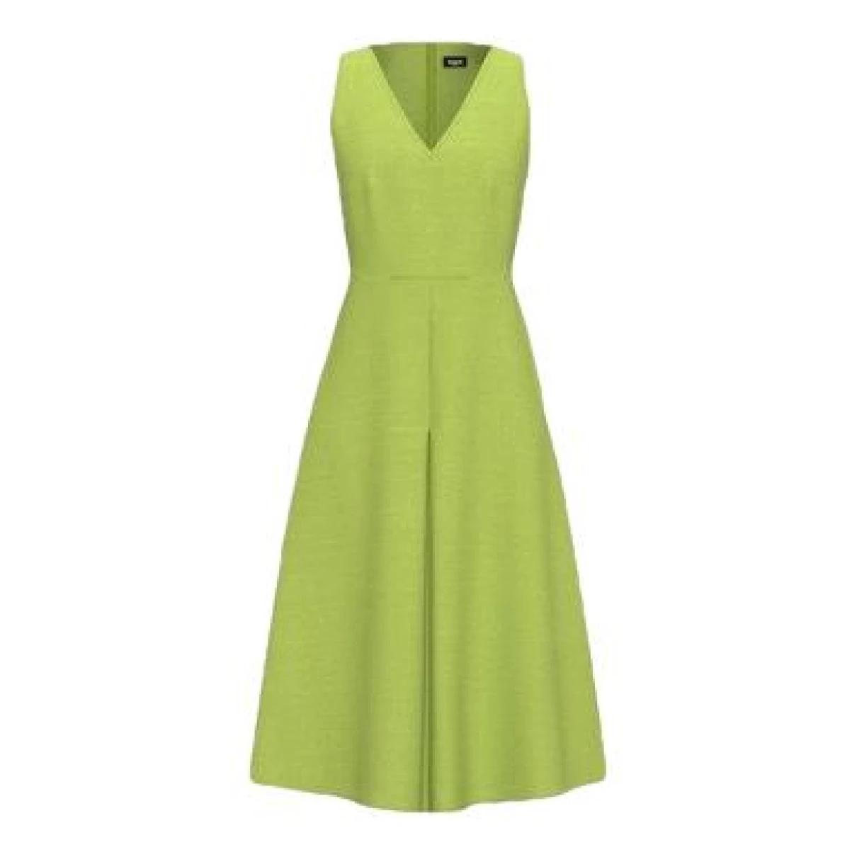 Pre-owned Max Mara Linen Mid-length Dress In Green