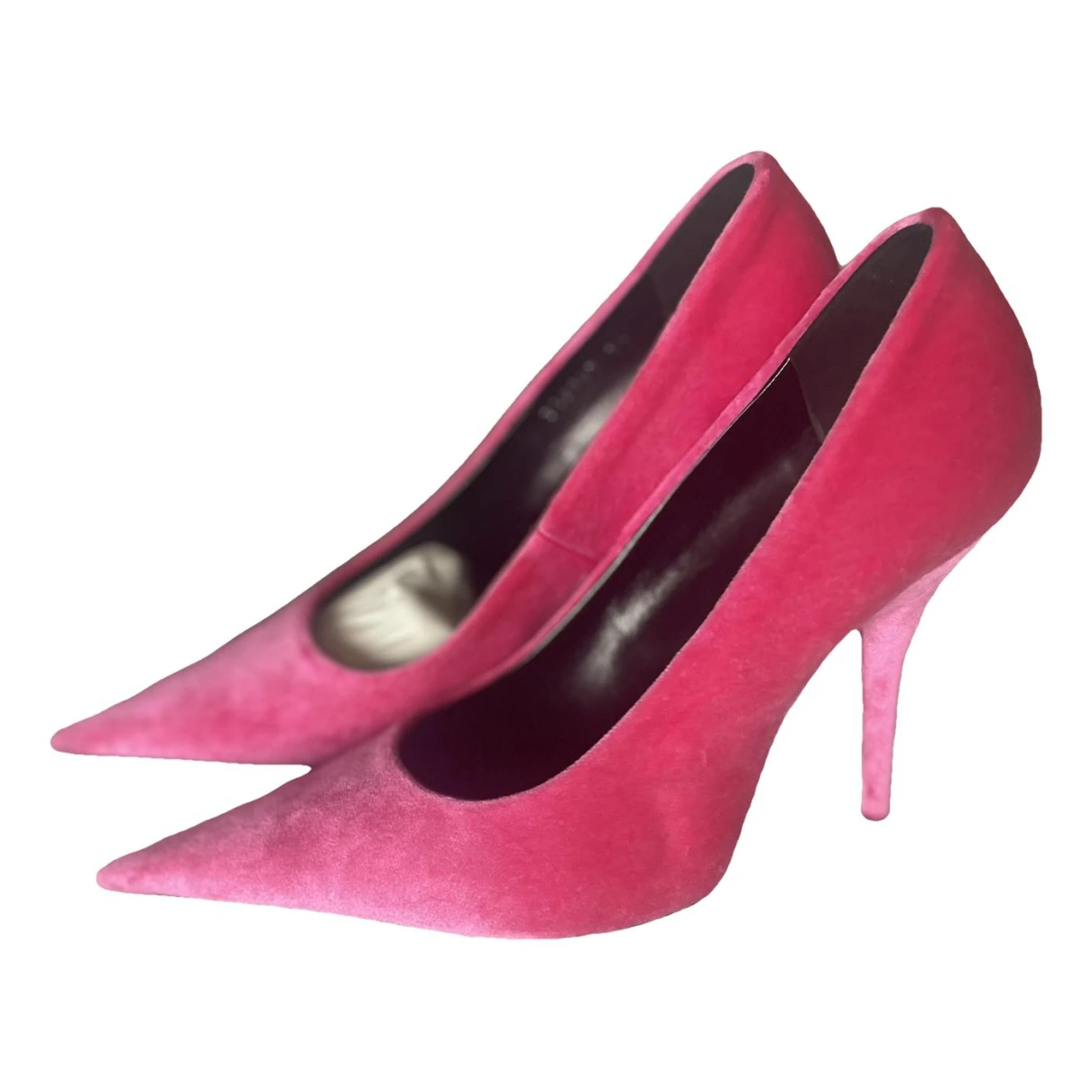 Pre-owned Balenciaga Knife Velvet Heels In Pink