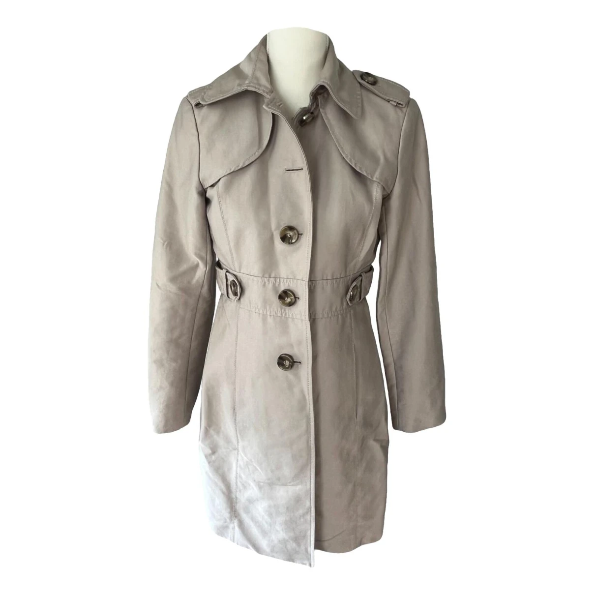 Pre-owned Kenneth Cole Trench Coat In Beige
