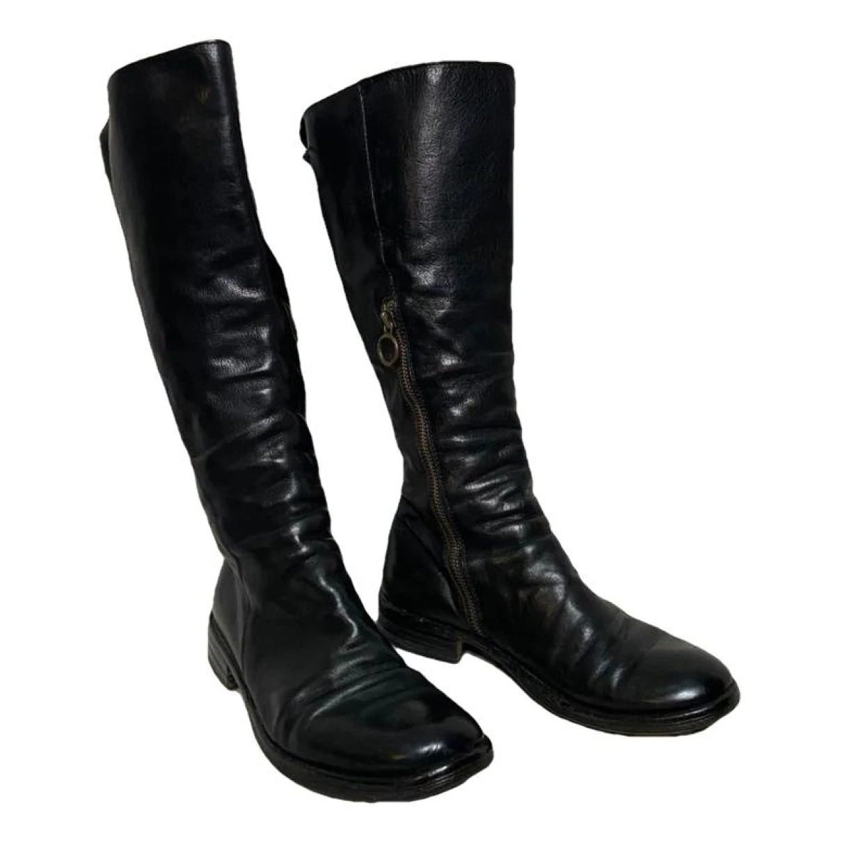 Pre-owned Fiorentini + Baker Leather Riding Boots In Black