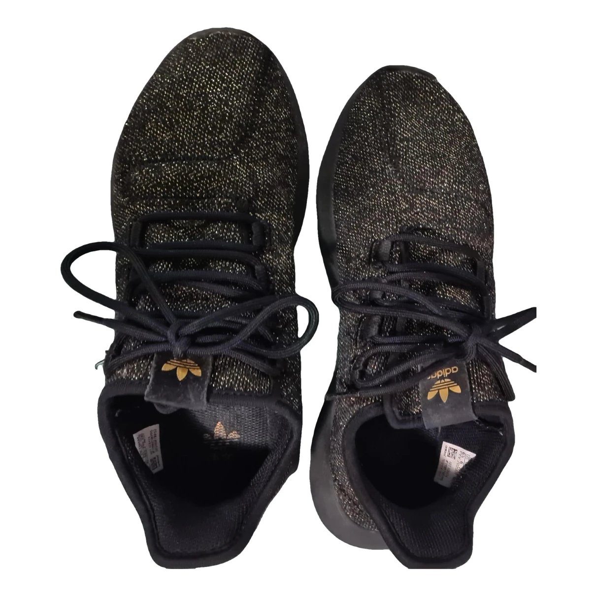 Pre-owned Adidas Originals Tubular Cloth Trainers In Gold