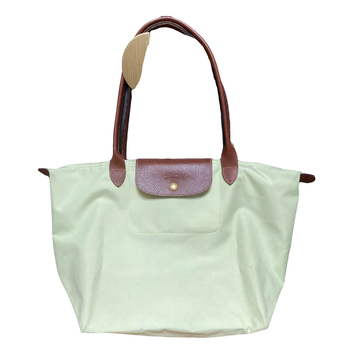 Pre-owned Longchamp Pliage Cloth Tote In Green